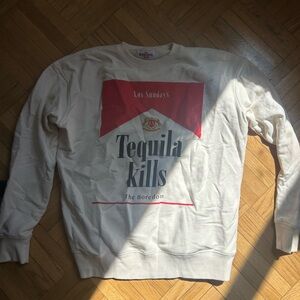sundays Cream Crewneck Sweatshirt with Red Graphic